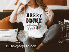 Load image into Gallery viewer, Merry Drunk, I&#39;m Christmas Adult Unisex Tee