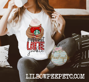 Peppermint Latte Junkie Adult Unisex Tee