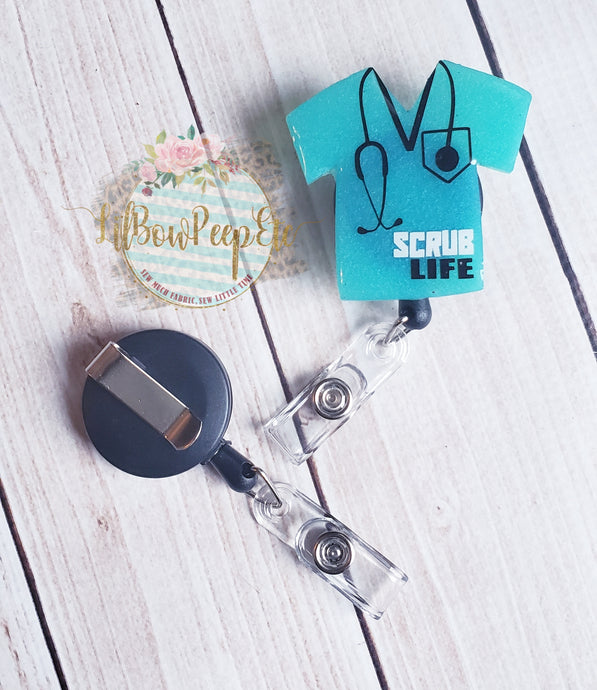 Medical Custom Badge Teal Black White NON GLITTER