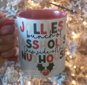 Jolliest Bunch Of A$$holes Mug 11 Oz red handle