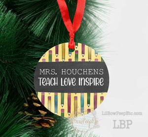 Teach Love Inspire Customizable Ornament