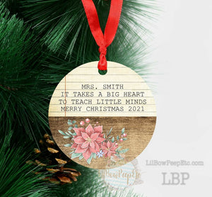 Teacher Floral Customizable Ornament