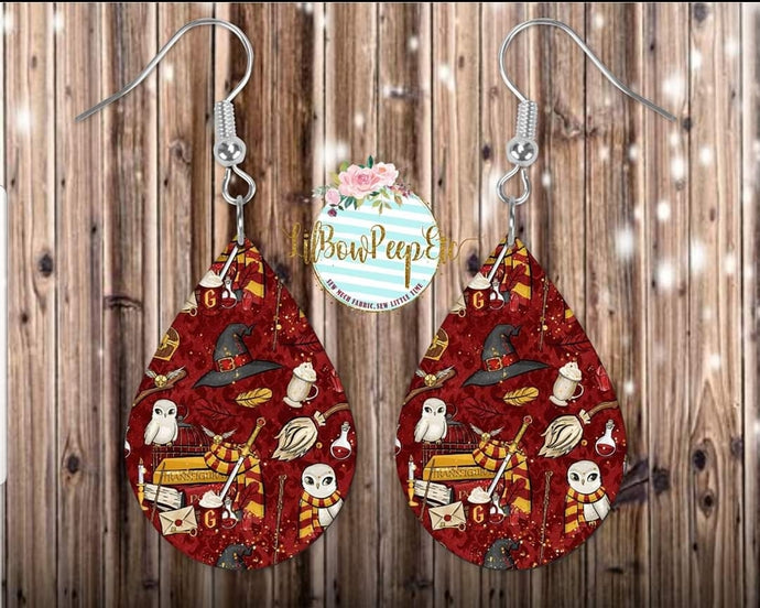 Hardboard Earrings Gryffindor Harry Potter