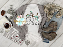 Load image into Gallery viewer, Snowman Trio Leopard Merry Christmas