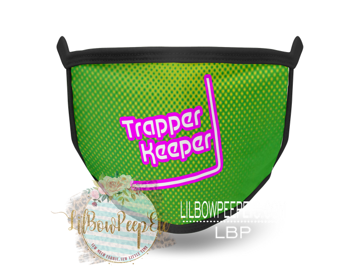 Trapper Keeper Green and Pink Printed Mask