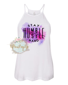 Stay Humble Hustle Hard Water Color Women's Tank