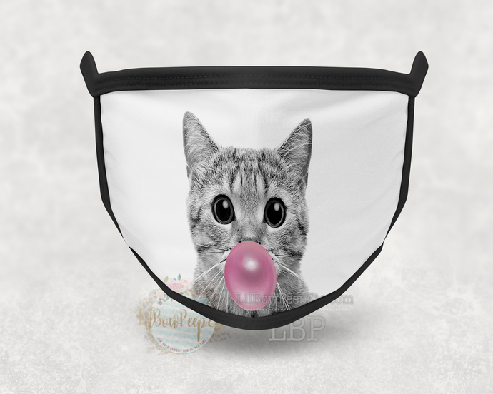 Cat Blow Bubble Gum Printed Mask