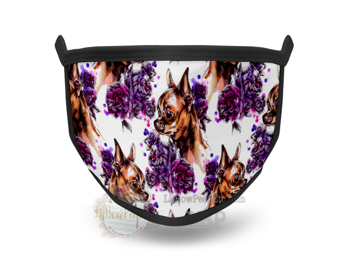 Chihuahua Floral Printed Mask