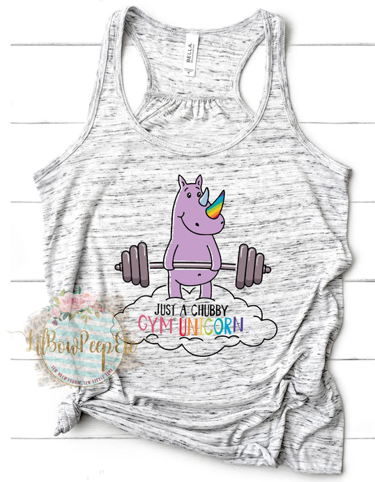 Just A Chubby Gym Unicorn Tank Workout