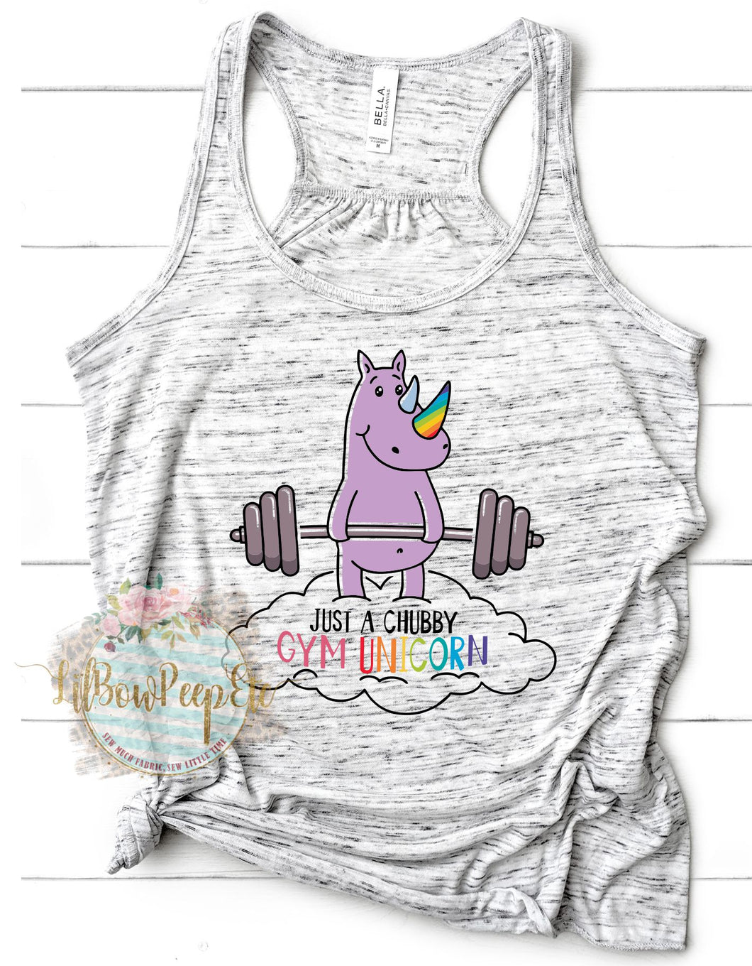 Just A Chubby Gym Unicorn Tank Workout LilBowPeepEtc
