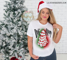 Load image into Gallery viewer, Die Happy Christmas Original Snack Cake Adult Unisex Tee