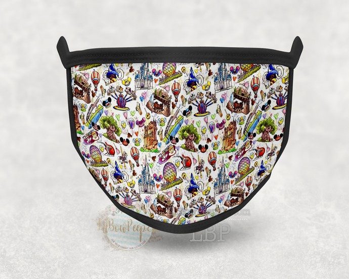 Scattered Park Happiest Place On Earth Printed Mask
