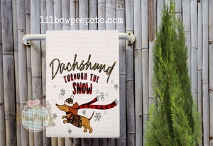 Hand Towel: Dauschund Through The Snow