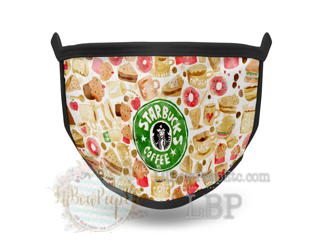 Starbucks Watercolor Treats Printed Mask