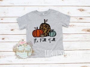 It's Fall Y'all Pumpkins Leopard YOUTH UNISEX TEE