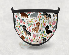 Load image into Gallery viewer, Floral dachshunds Printed Mask