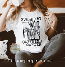 Load image into Gallery viewer, Fueled By Caffeine And Anger Halloween Adult Unisex Tee Choose Your Color