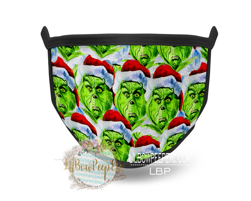 Grinch Seeing Double Printed Mask