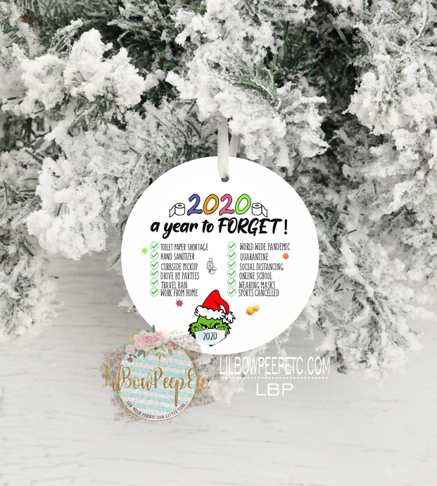 Grinch 2020 A Year To Forget Christmas Ornament