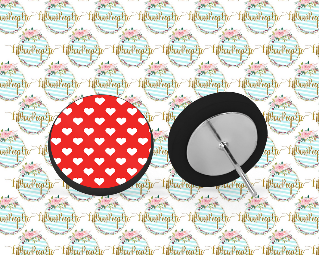 Hardboard Studs Hearts Red