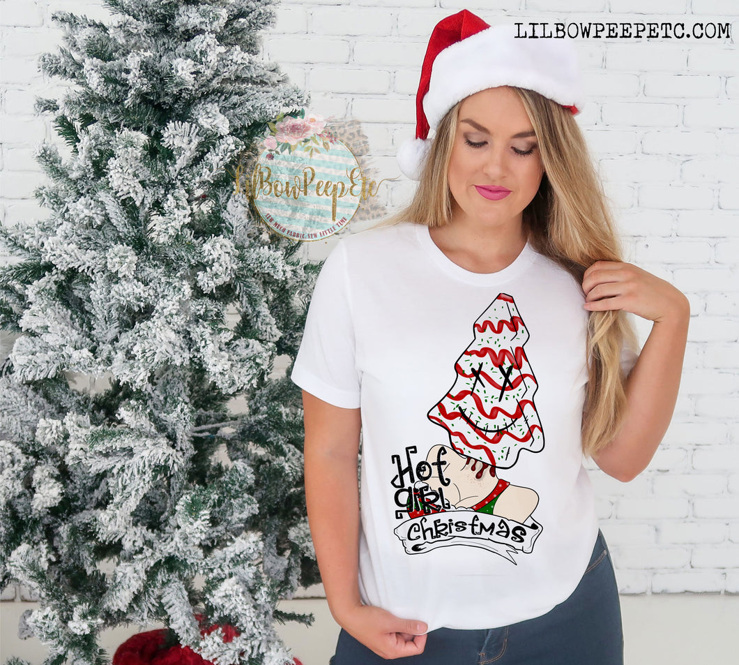 Hot Girl Christmas Snack Cake Adult Unisex Tee