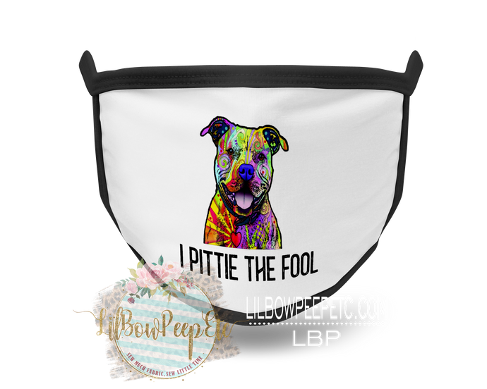 Pitbull Abstract I Pittie The Fool Printed Mask