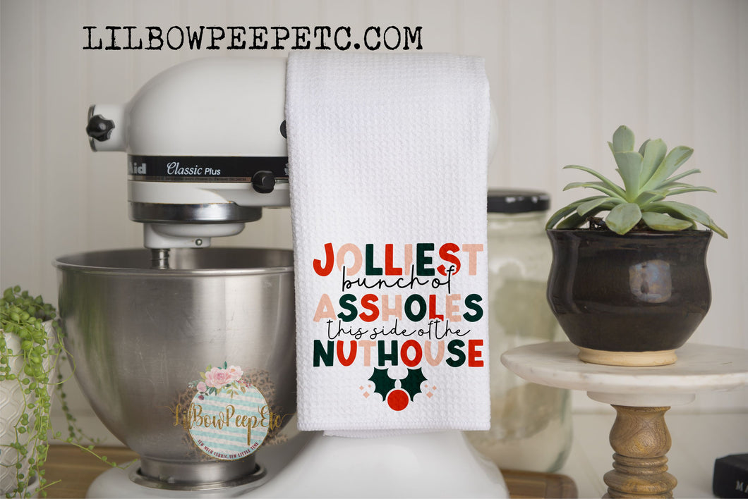 Hand Towel: Jolliest Bunch Saying Only