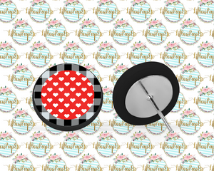 Hardboard Studs Layered hearts Buffalo Plaid