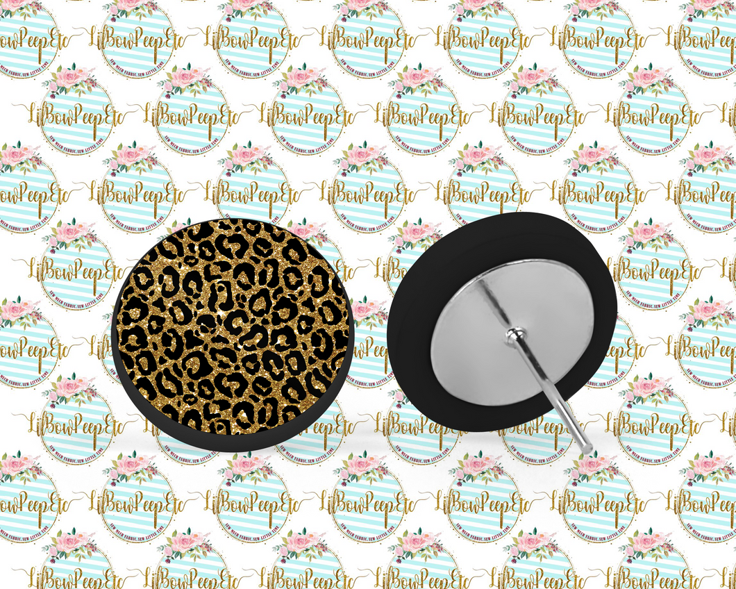 Hardboard Studs Glitter Leopard