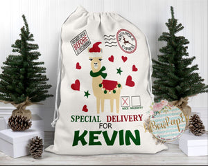 Personalized LLama Santa Sack