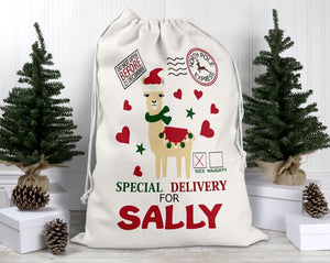 Personalized LLama Santa Sack