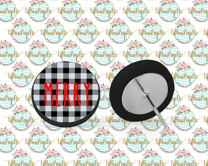 Hardboard Studs Merry Black and White Buffalo Plaid