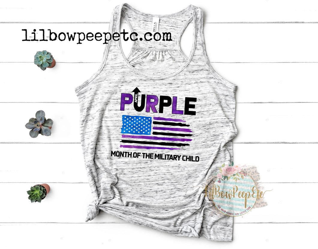 Purple Up Military Child Women's Flowy Tank