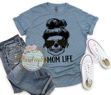 Load image into Gallery viewer, Mom Life Skull Leopard Tee