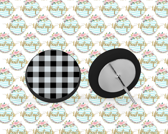 Hardboard Studs Black and white Buffalo Plaid