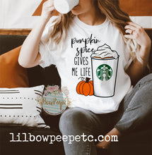 Load image into Gallery viewer, Pumpkin Spice Gives Me Life Coffee Unisex Tee Or Raglan