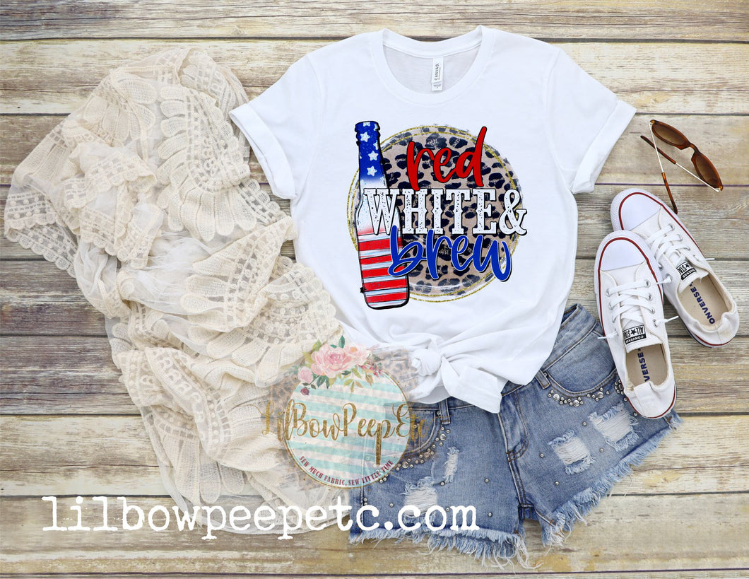 Red White and Brew Unisex Adult Tee