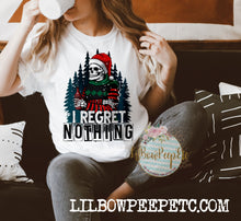 Load image into Gallery viewer, I Regret Nothing Wine Skelli Adult Unisex Tee