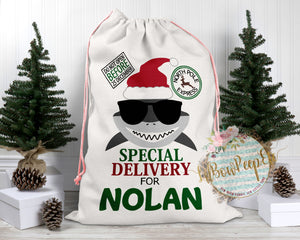 Personalized Shark Santa Sack