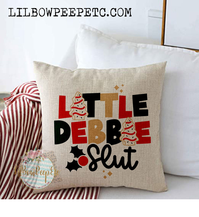 Little Debbie Slut 18 x 18 Linen Pillow Cover