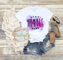 Load image into Gallery viewer, Stay Humble Hustle Hard Watercolor Tee and Raglan