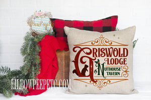 Griswold Lodge & Nuthouse Tavern 18 x 18 Linen Pillow Cover