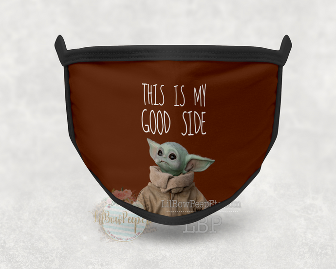 This Is My Good Side Yoda Printed Mask