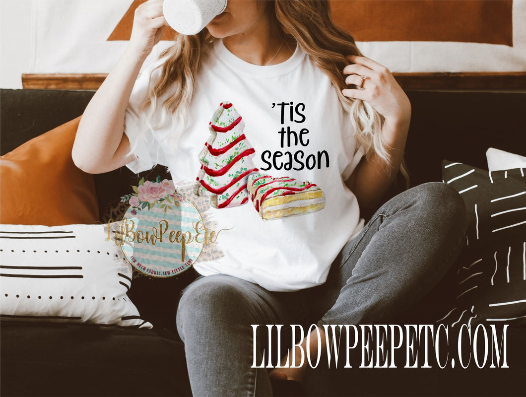 Tis The Season White Tree Cake Unisex Tee