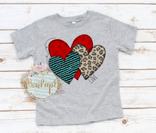 Load image into Gallery viewer, Heart Trio Leopard YOUTH SIZE